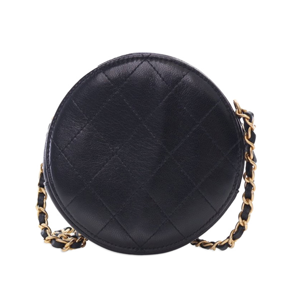 Pre-Loved Chanel Lambskin Pearl Round Clutch On Chain - Picture 3 of 12